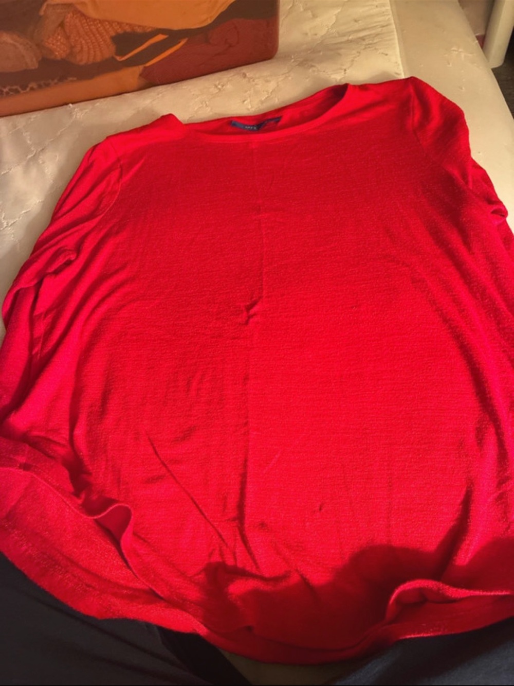 Apt. 9 Red Long Sleeve Crewneck Tee